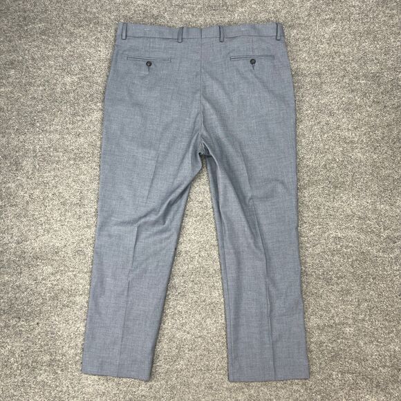 Daniel Cremieux Pants Mens 40 Shark Blue Straight Leg Stretch Flat Front Dress - Picture 8 of 11